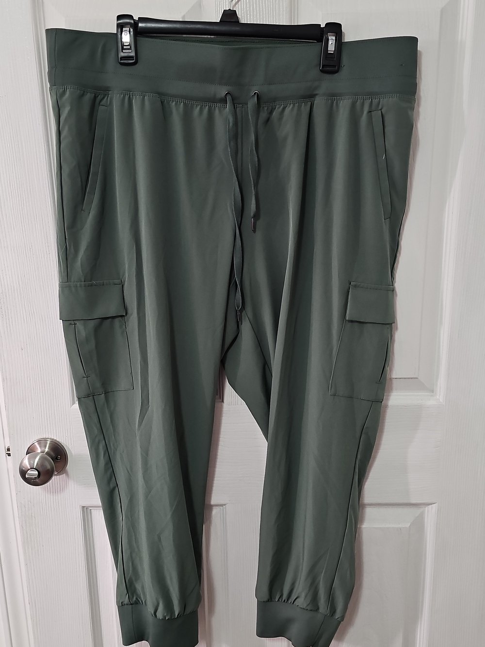 Danskin Olive Green Cargo Joggers with Drawstring Waist